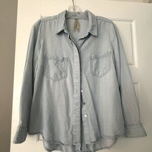 Liverpool Sandi Relaxed Long Sleeved Chambray Shirt Size Small